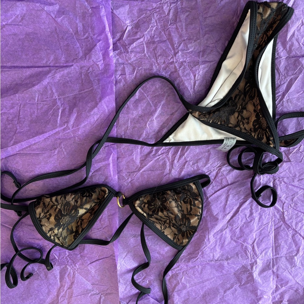 SHEIN Black Lace Bikini Set